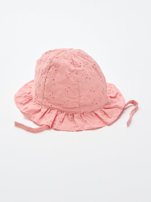 Sombrero de bordado inglés con lazos - Kiabi