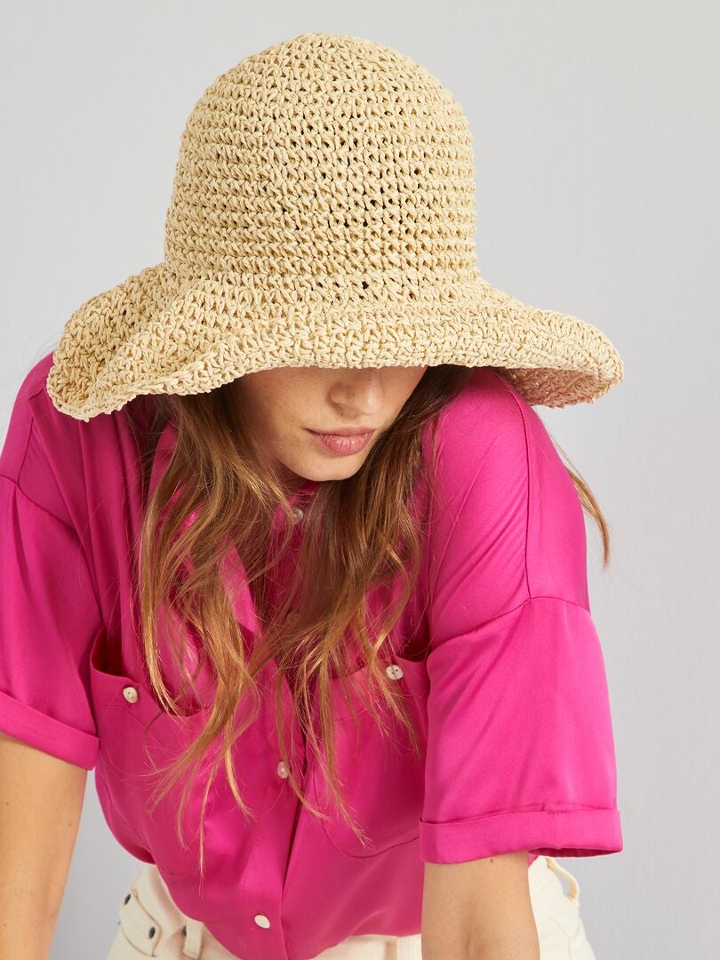 Sombrero de campana liso BEIGE - Kiabi