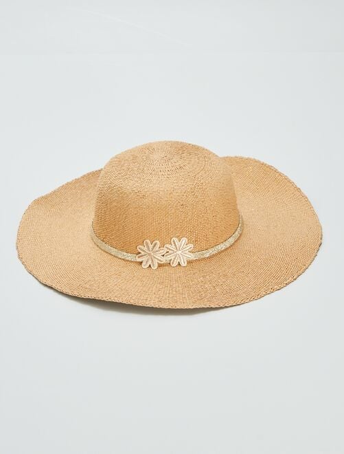 Sombrero de paja con brillos - Kiabi