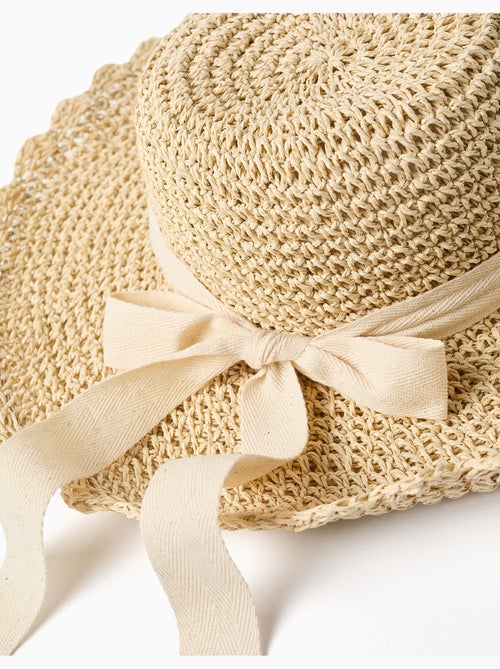 Sombrero de paja con lazo decorativo - Kiabi