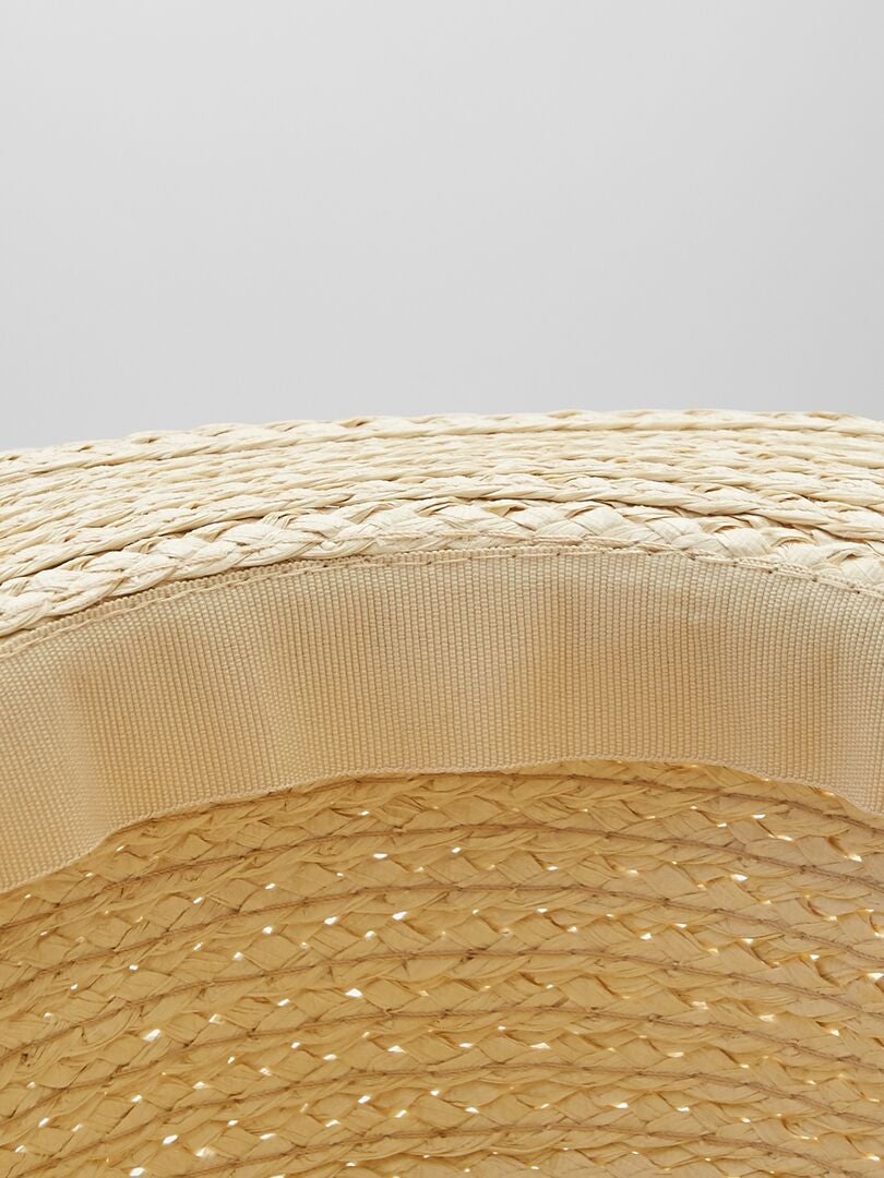 Sombrero de paja con lazo ROSA - Kiabi