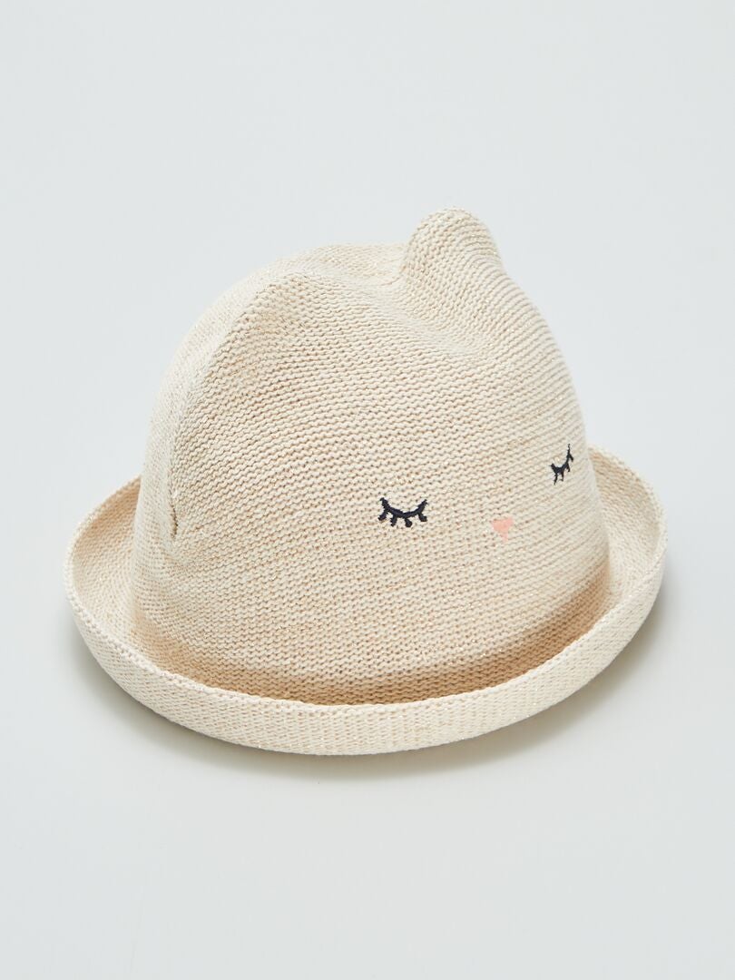Sombrero de paja con 'orejas' BEIGE - Kiabi