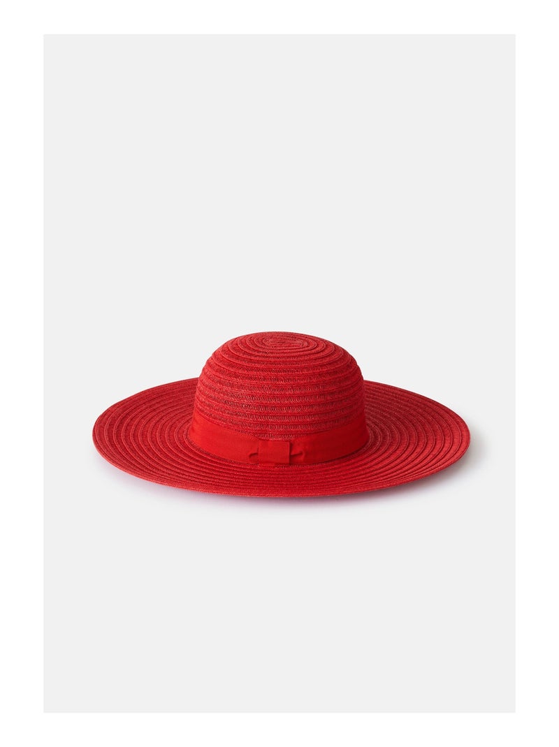 sombrero de paja de ala ancha - AFIBEL Rojo - Kiabi
