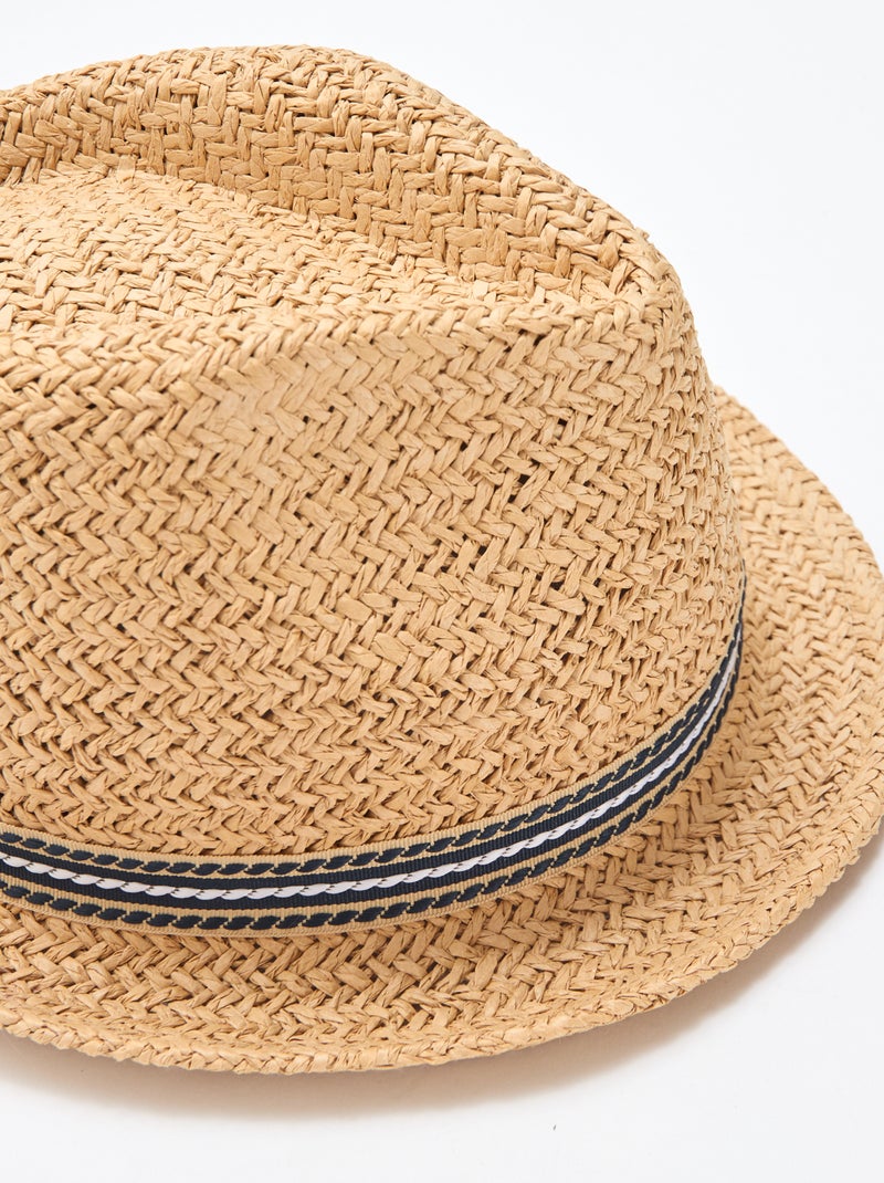 Sombrero de paja en papel trenzado Beige - Kiabi