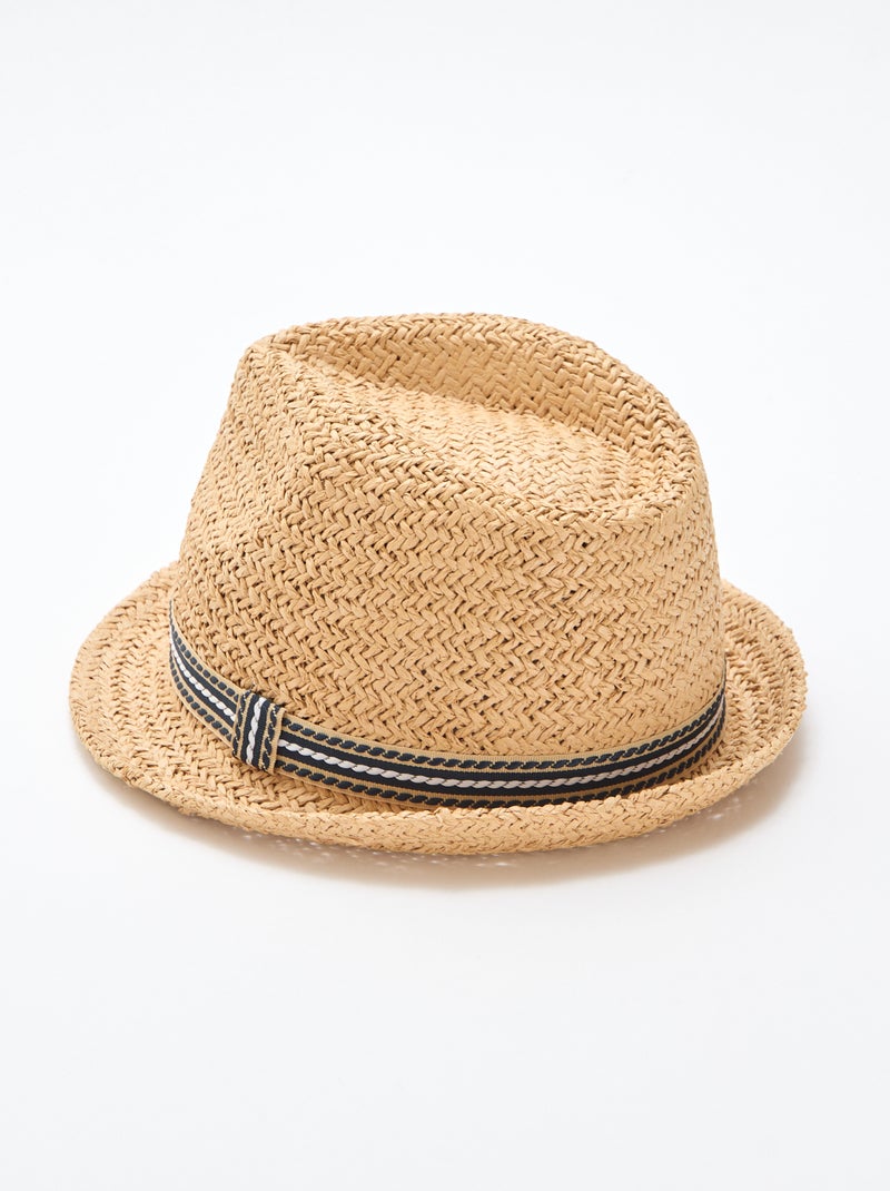 Sombrero de paja en papel trenzado Beige - Kiabi