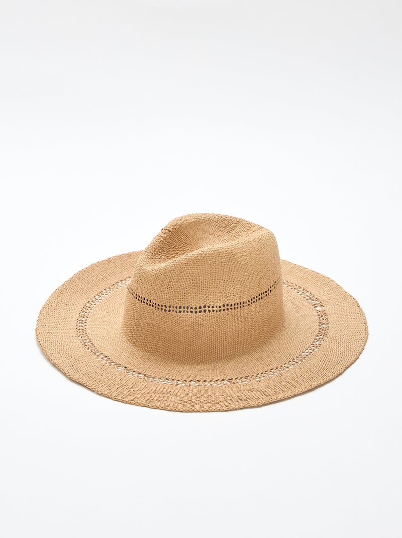 Sombrero de paja estilo Borsalino Beige - Kiabi