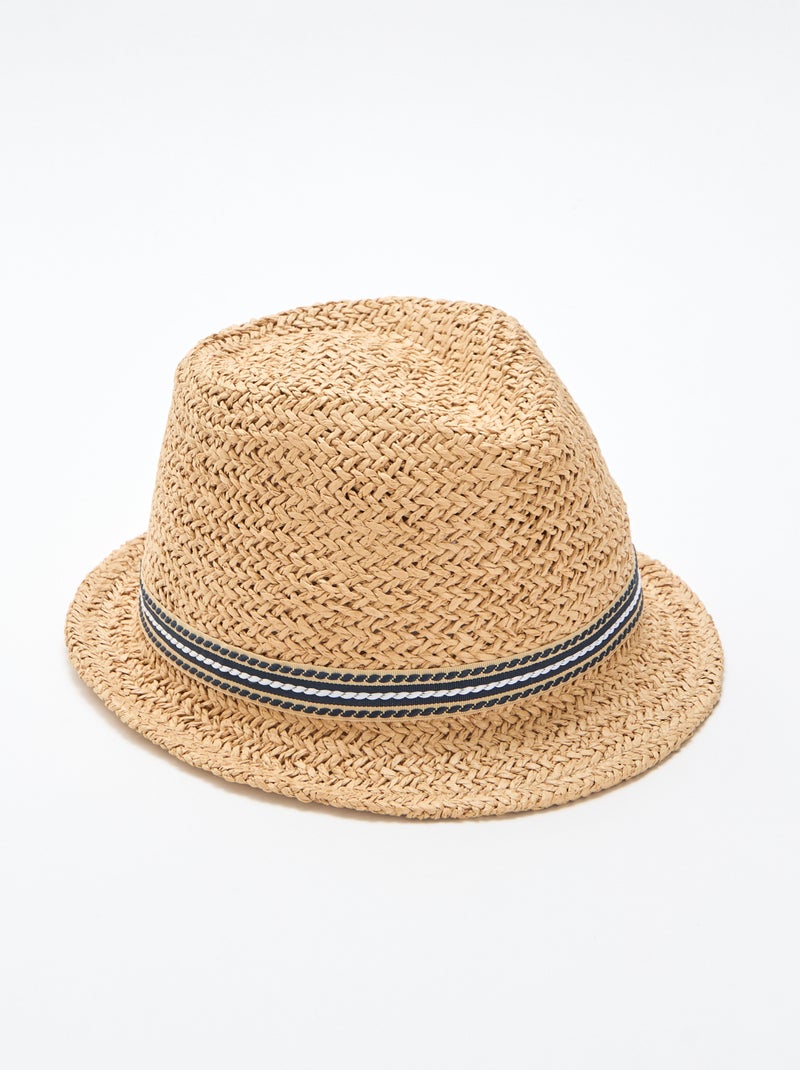 Sombrero de paja estilo Borsalino Beige - Kiabi