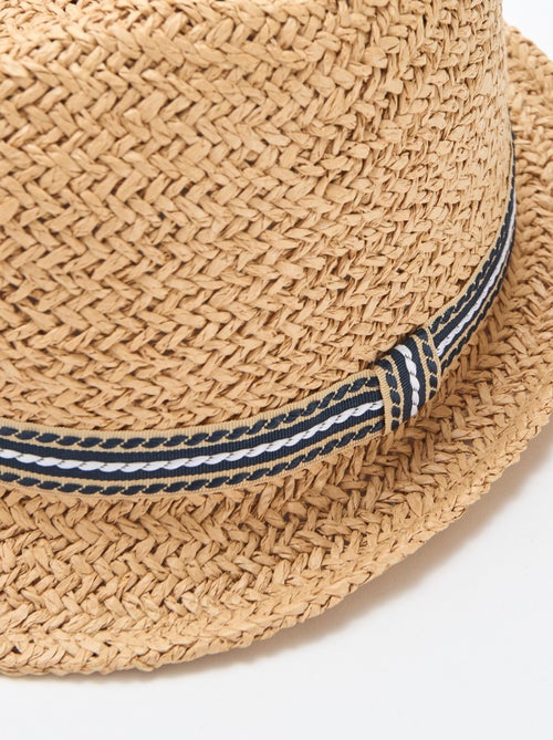 Sombrero de paja estilo Borsalino - Kiabi