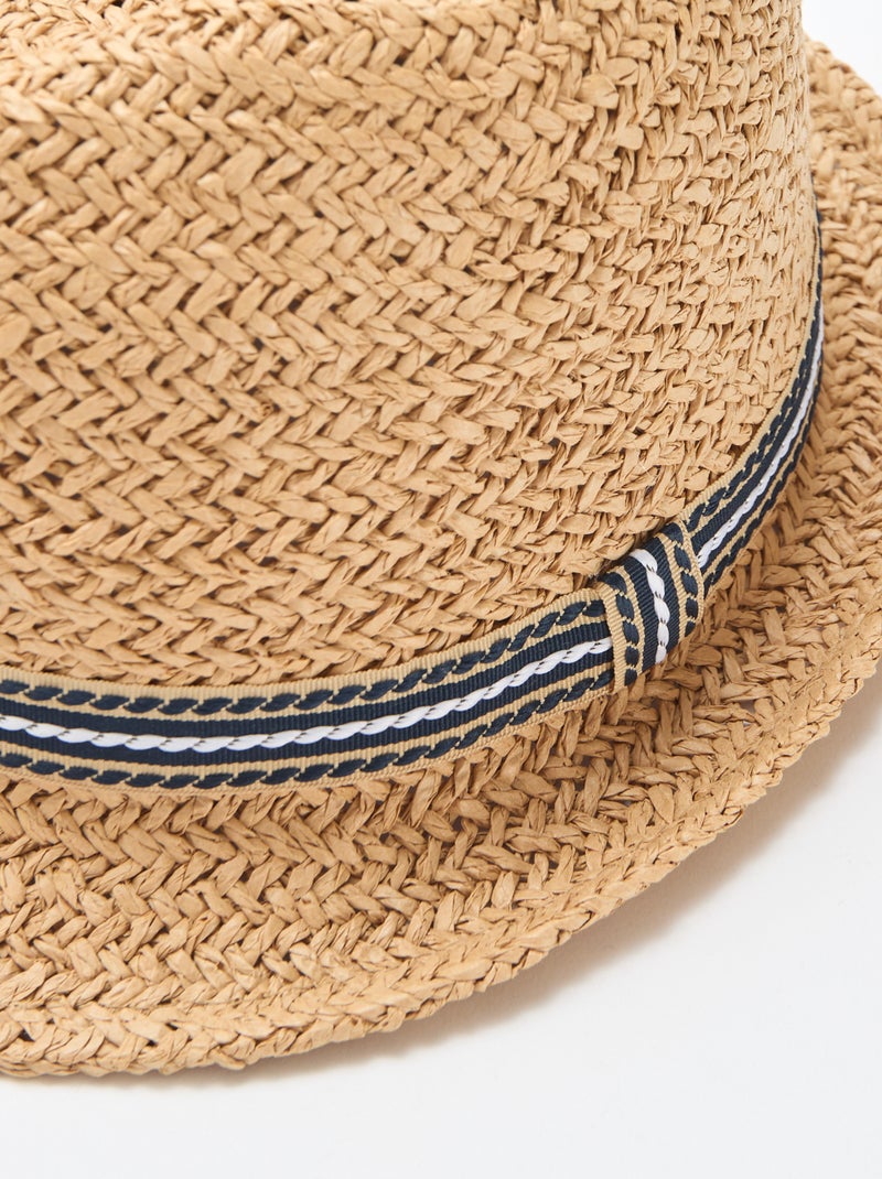 Sombrero de paja estilo Borsalino Beige - Kiabi