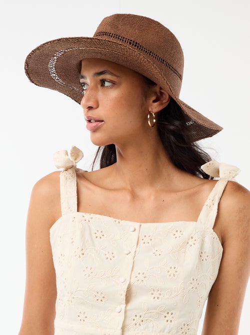Sombrero de paja estilo Borsalino - Kiabi