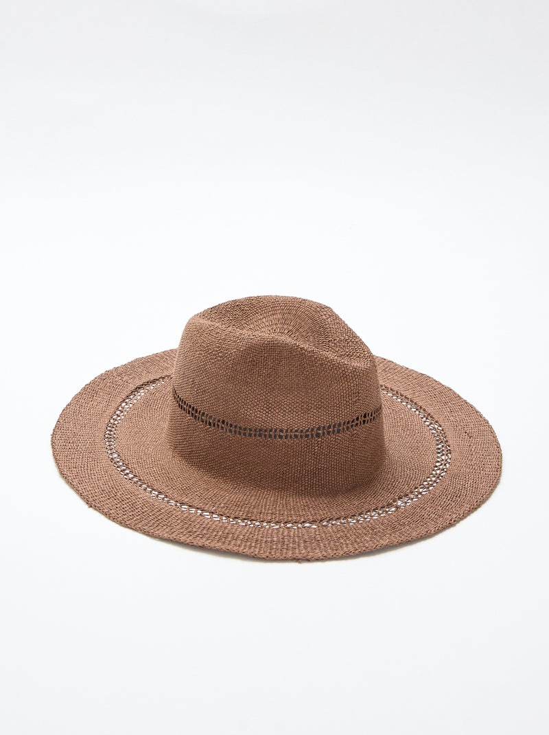 Sombrero de paja estilo Borsalino Marron - Kiabi