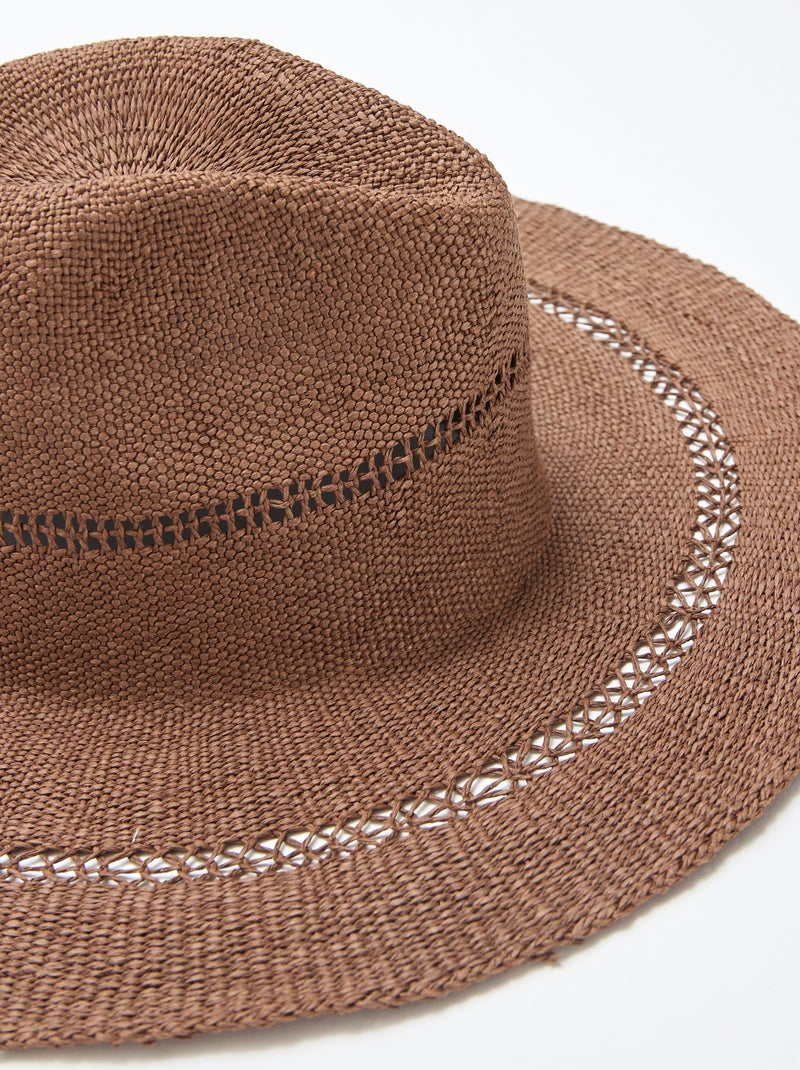 Sombrero de paja estilo Borsalino Marron - Kiabi