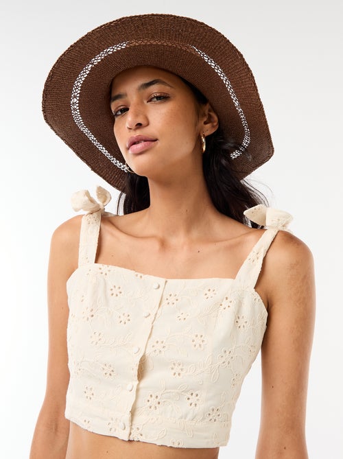 Sombrero de paja estilo Borsalino - Kiabi