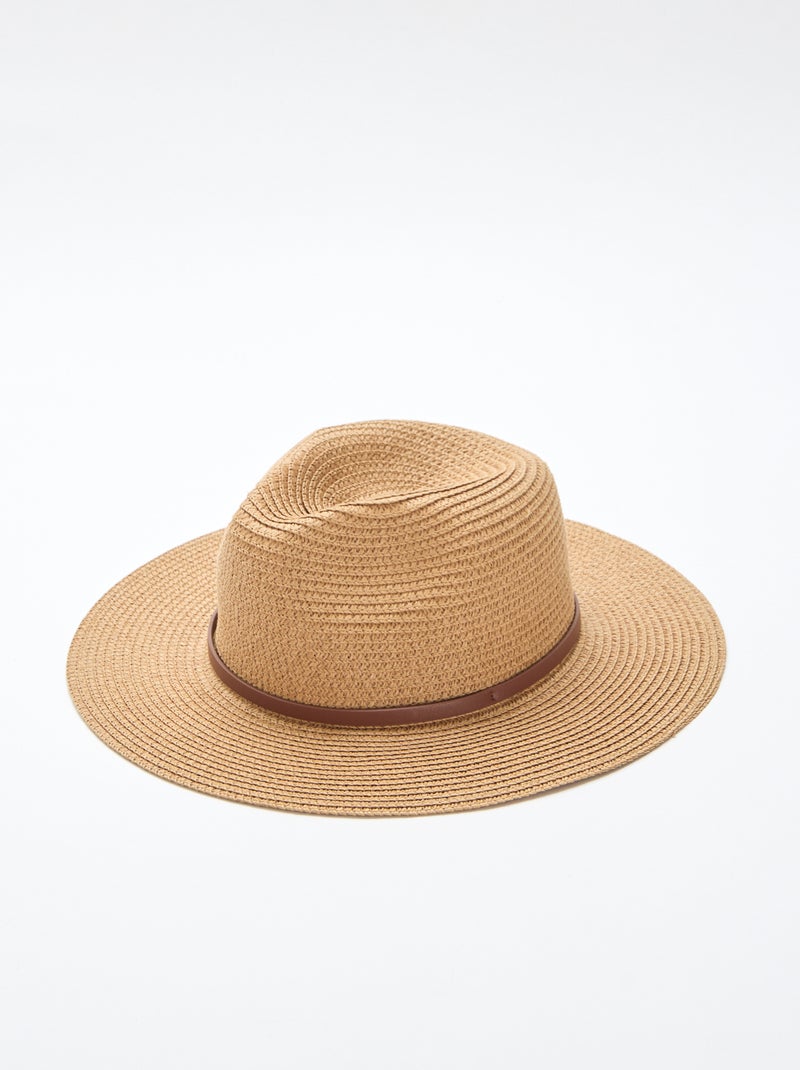 Sombrero de paja estilo panamá Beige - Kiabi
