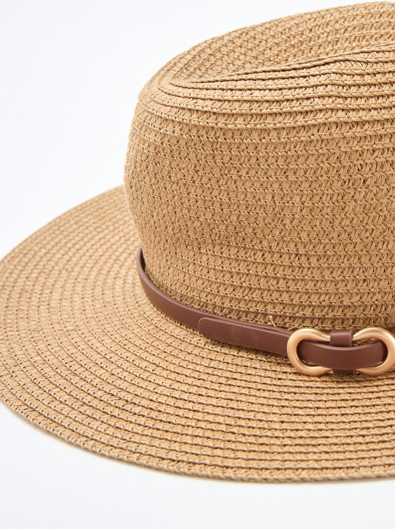 Sombrero de paja estilo panamá Beige - Kiabi