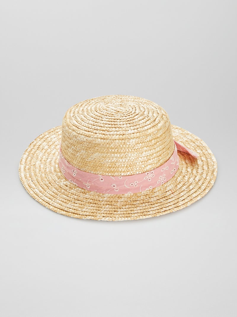 Sombrero de paja ROSA - Kiabi