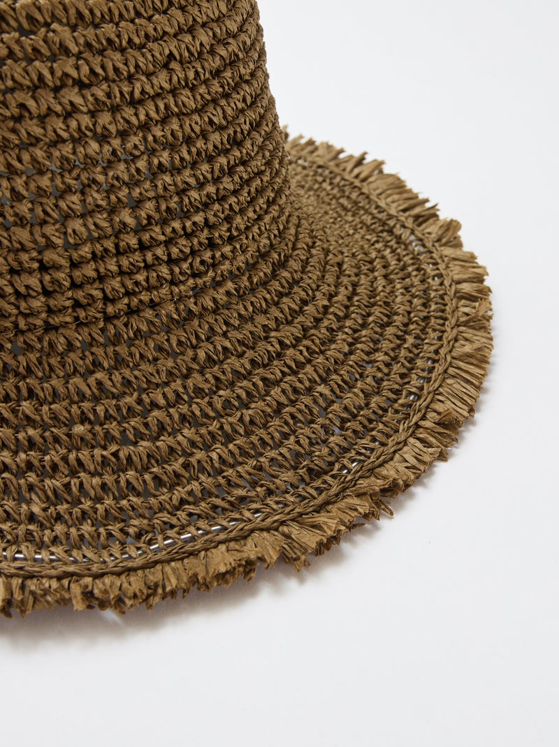 Sombrero de paja tipo campana Kaki - Kiabi