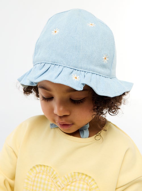 Sombrero de pescador vaquero bordado con flores - Kiabi