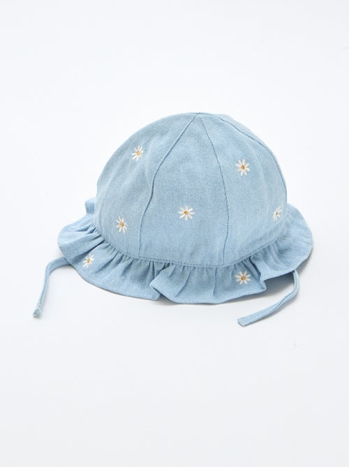 Sombrero de pescador vaquero bordado con flores - Kiabi