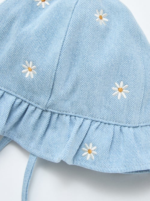 Sombrero de pescador vaquero bordado con flores - Kiabi