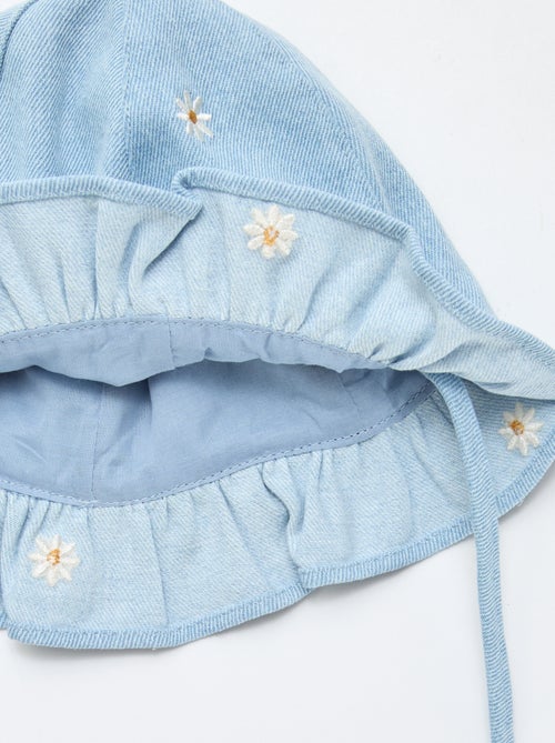 Sombrero de pescador vaquero bordado con flores - Kiabi