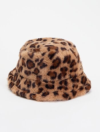 Sombrero de piel sintética de leopardo