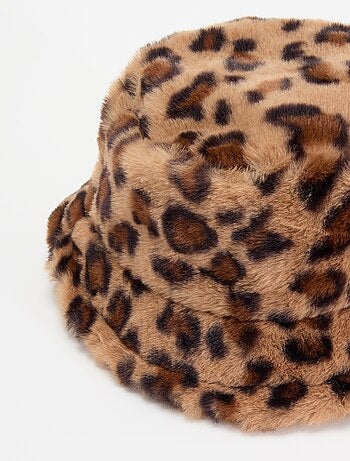 Sombrero de piel sintética de leopardo
