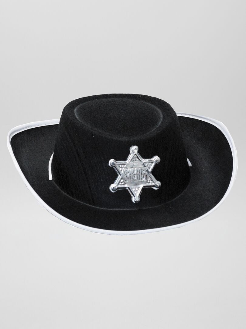 Sombrero de sheriff - Disfraz negro - Kiabi