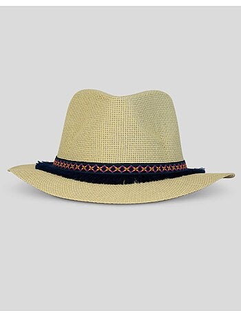 Sombrero fedora efecto paja Kebello