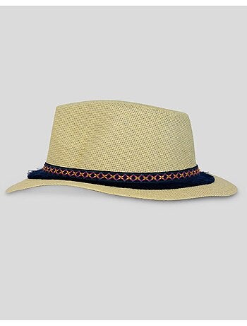 Sombrero fedora efecto paja Kebello