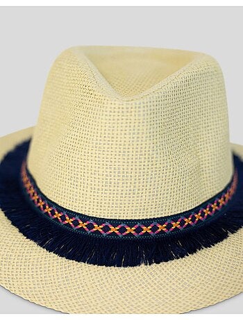 Sombrero fedora efecto paja Kebello