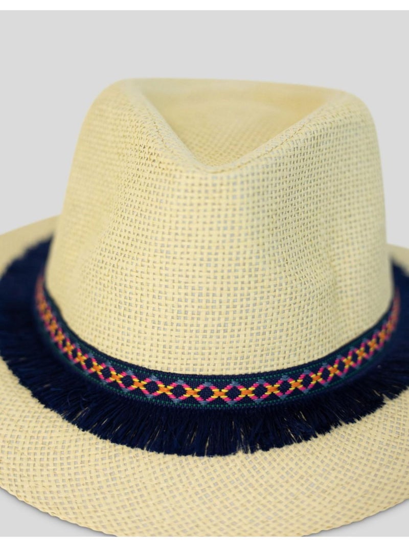 Sombrero fedora efecto paja Kebello Amarillo paja - Kiabi