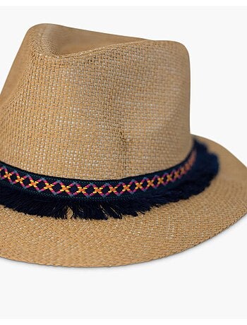 Sombrero fedora efecto paja Kebello