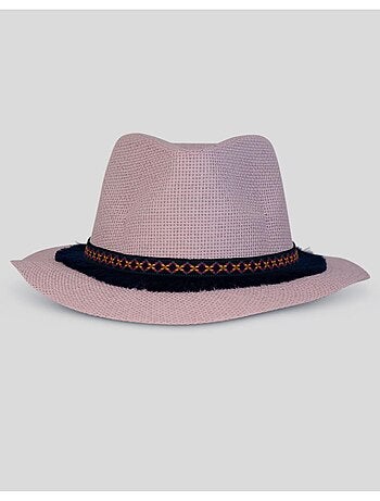 Sombrero fedora efecto paja Kebello