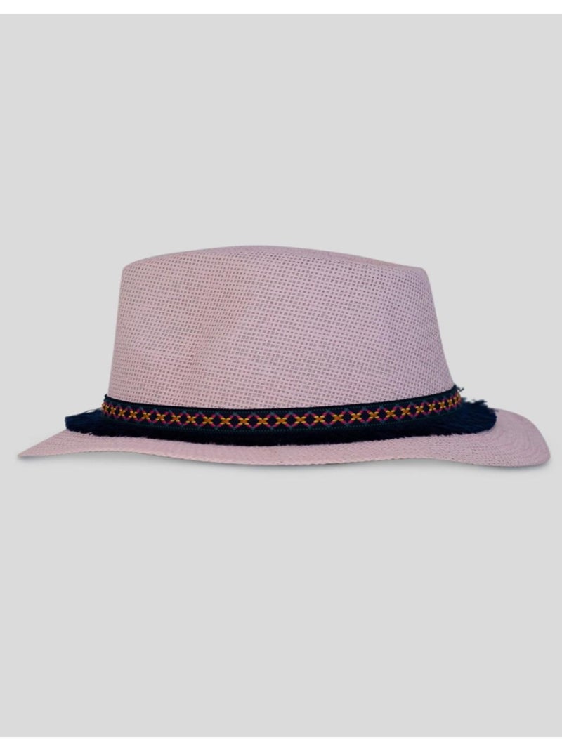 Sombrero fedora efecto paja Kebello Rosa - Kiabi