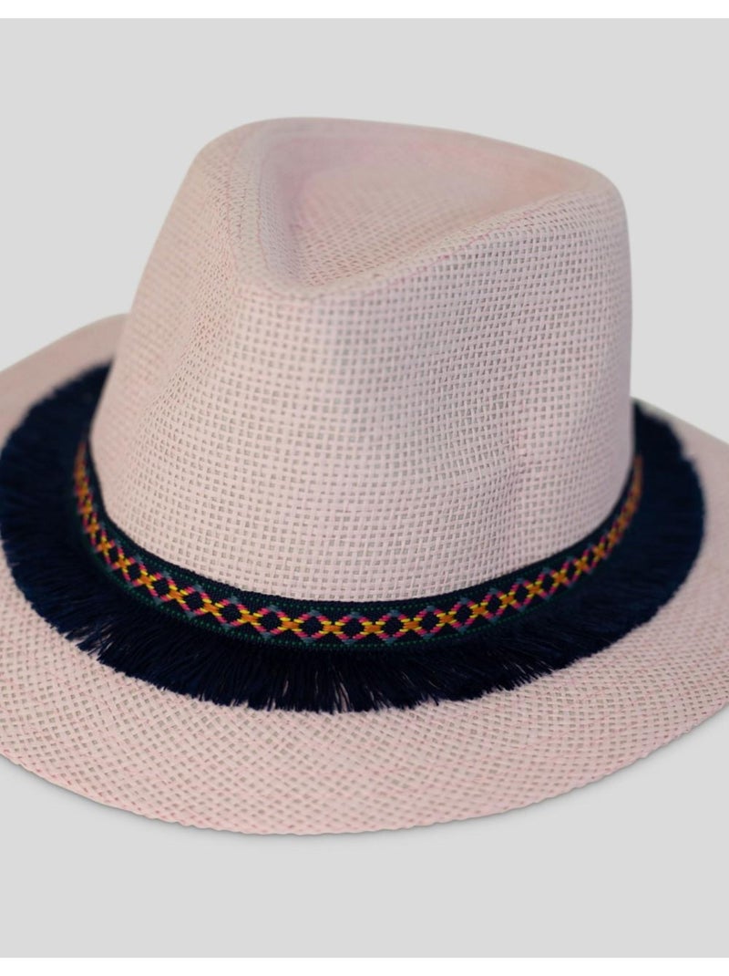 Sombrero fedora efecto paja Kebello Rosa - Kiabi