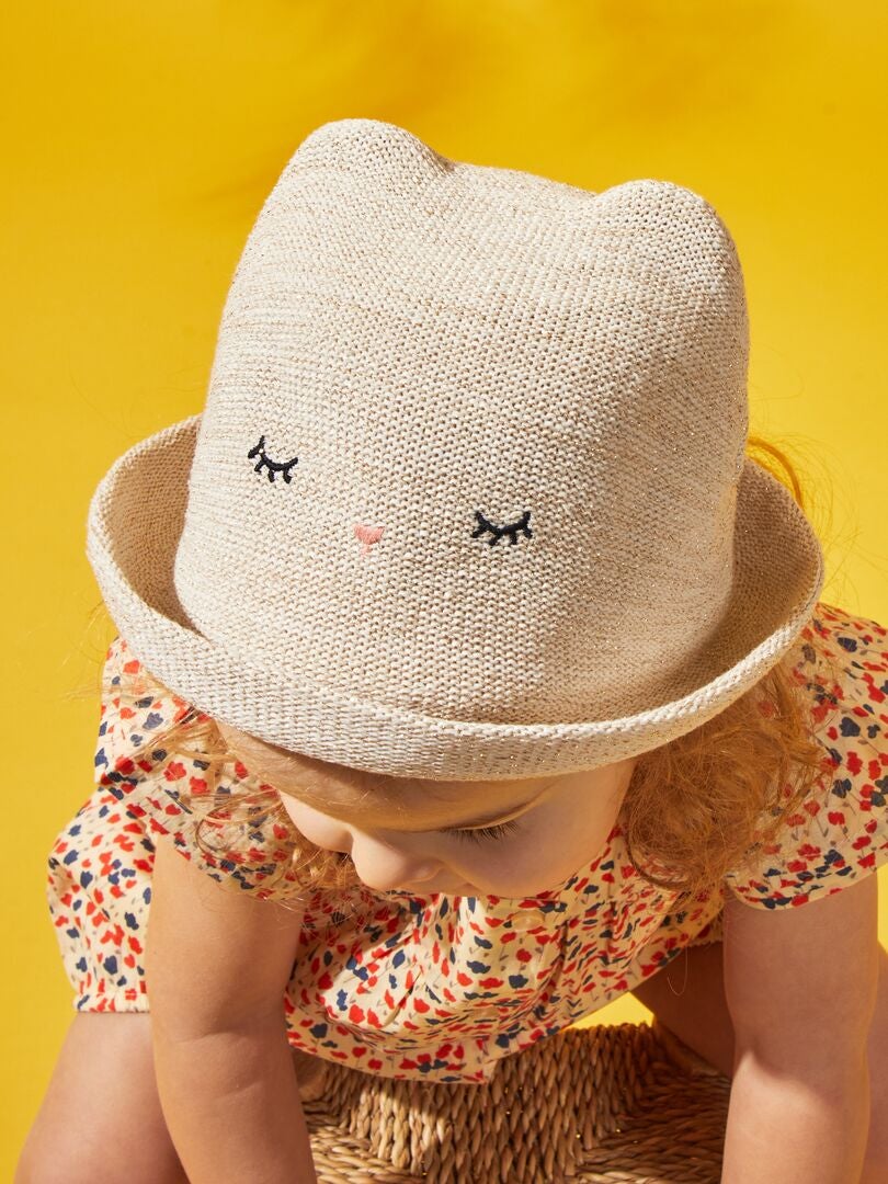 Sombrero flexible de paja beige - Kiabi
