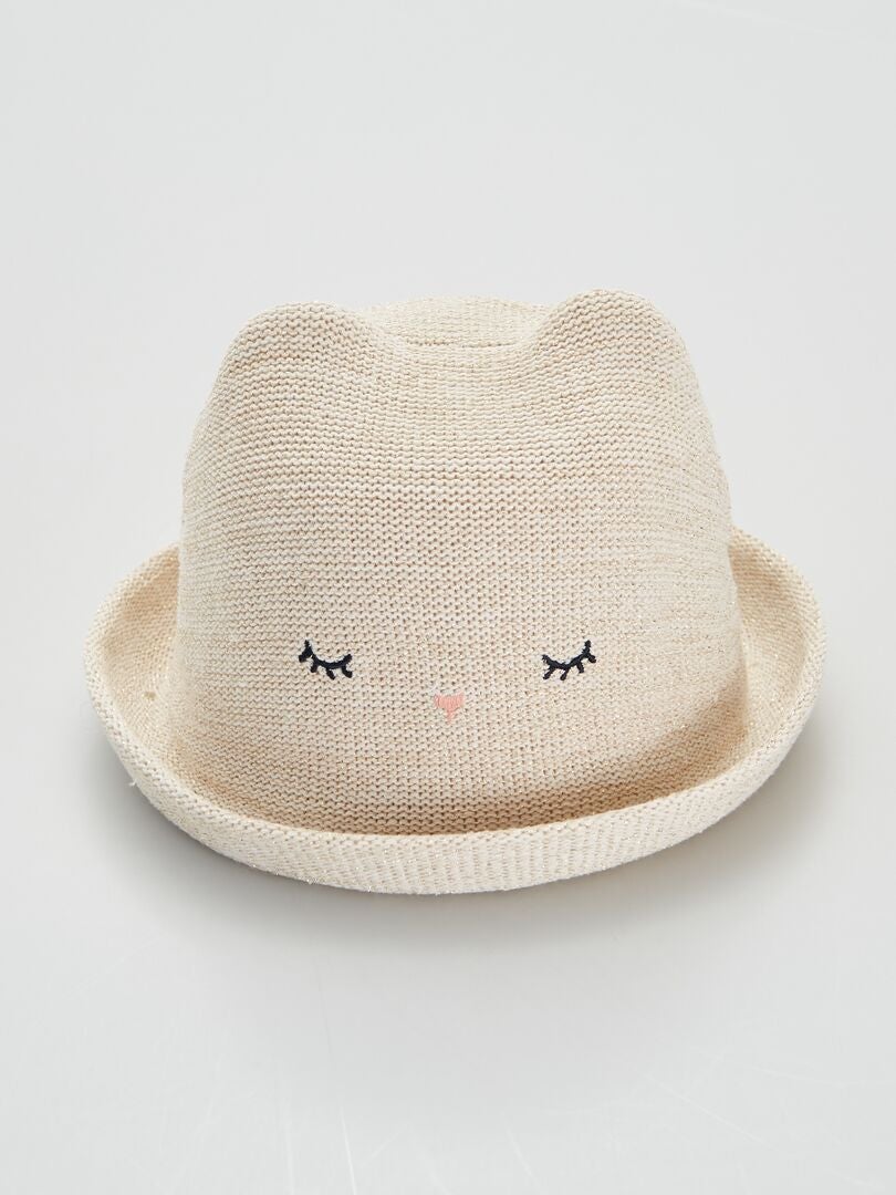 Sombrero flexible de paja beige - Kiabi