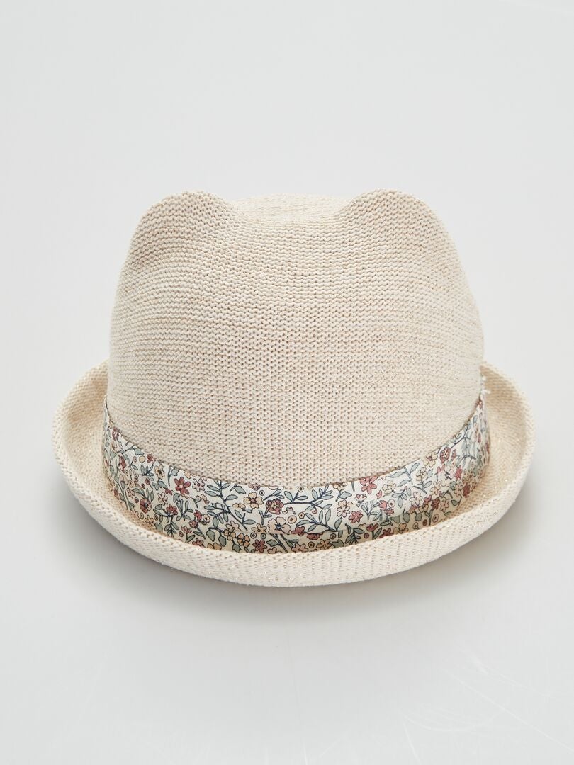 Sombrero flexible de paja BLANCO - Kiabi