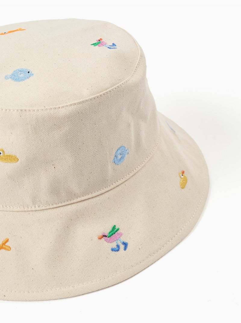 Sombrero Panamá con bordado Carolina Celas x Zippy Beige claro - Kiabi