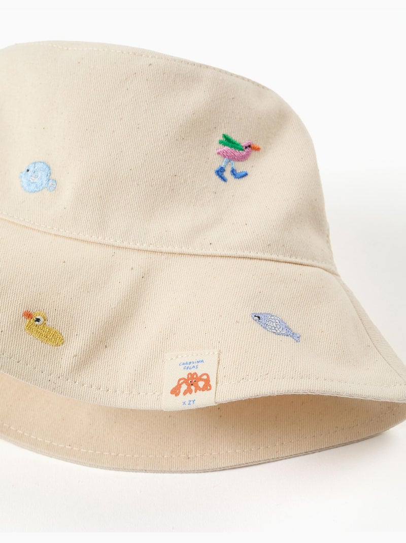 Sombrero Panamá con bordado Carolina Celas x Zippy Beige claro - Kiabi