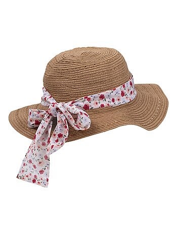 Sombrero Papel de paja 100% ligero, interior ajustable de 52 a 58 cm mujer Isotoner