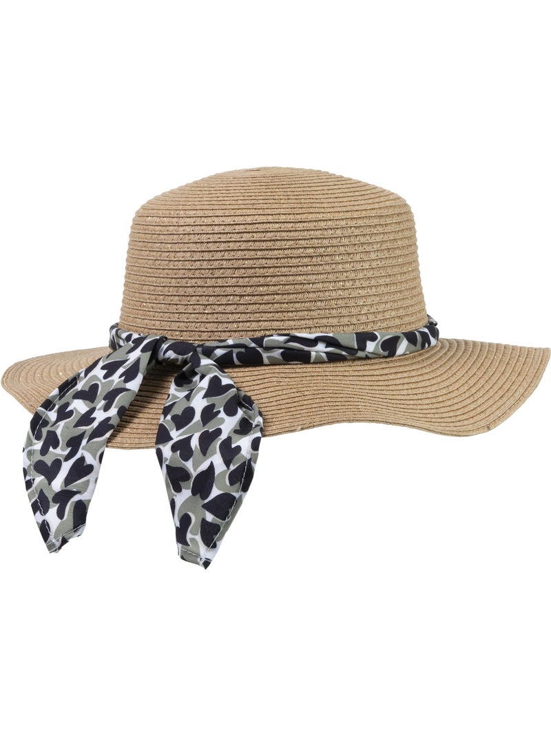 Sombrero papel de paja 100% ligero, interior ajustable de 52 a 58 cm mujer isotoner Blanco Gris Negro - Kiabi