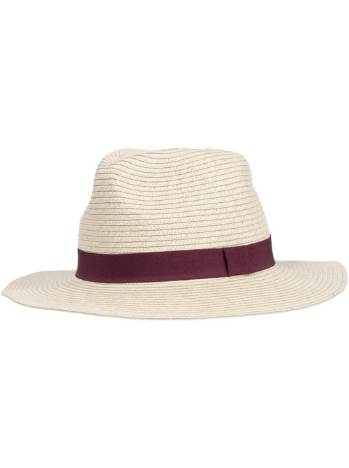 Sombrero Papel de paja 100% ligero, interior ajustable de 52 a 58 cm mujer Isotoner - Kiabi