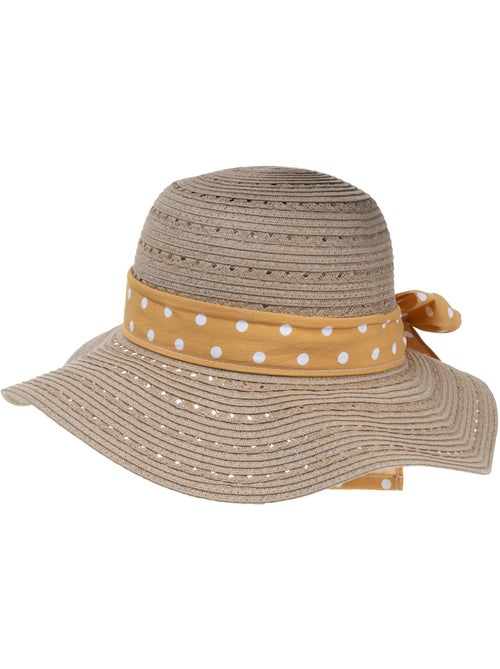 Sombrero Papel de paja 100% ligero, interior ajustable de 52 a 58 cm mujer Isotoner - Kiabi