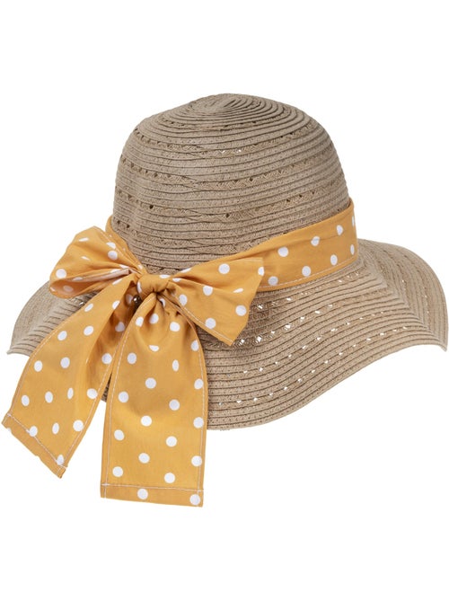 Sombrero Papel de paja 100% ligero, interior ajustable de 52 a 58 cm mujer Isotoner - Kiabi