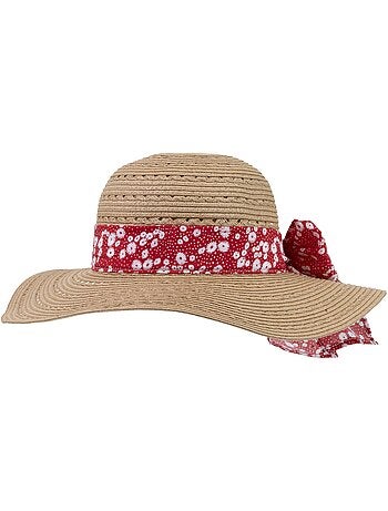 Sombrero Papel de paja 100% ligero, interior ajustable de 52 a 58 cm mujer Isotoner