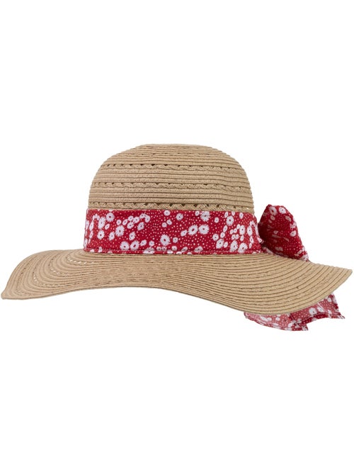 Sombrero Papel de paja 100% ligero, interior ajustable de 52 a 58 cm mujer Isotoner - Kiabi
