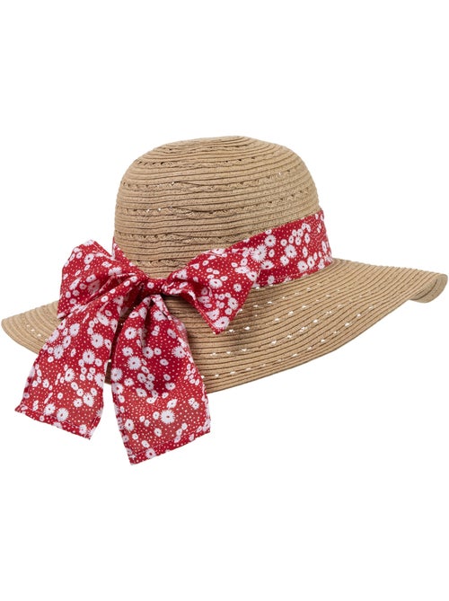 Sombrero Papel de paja 100% ligero, interior ajustable de 52 a 58 cm mujer Isotoner - Kiabi