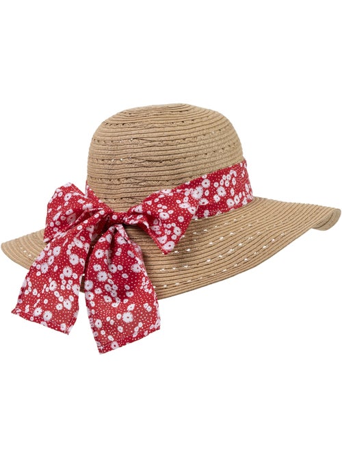 Sombrero papel de paja 100% ligero, interior ajustable de 52 a 58 cm mujer - Kiabi Sombrero papel de paja 100% ligero, interior ajustable de 52 a 58 cm mujer - Kiabi